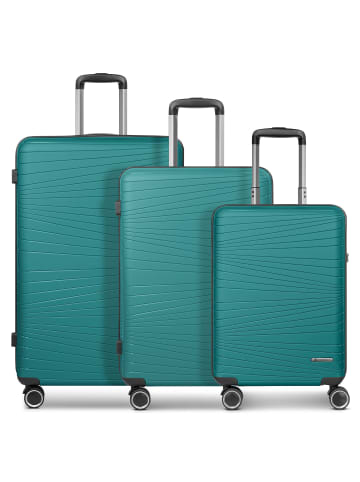 Franky Dallas 3.0 4 Rollen Kofferset 3-teilig mit Dehnfalte in turquoise