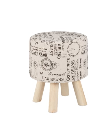 relaxdays Sitzhocker in Creme - (H)38 x Ø 32 cm