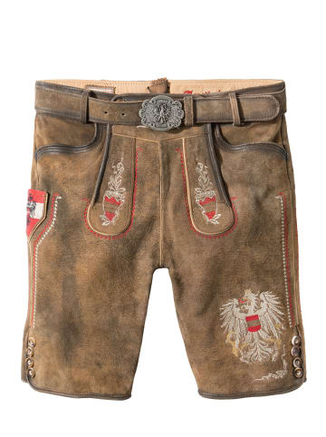 Stockerpoint Lederhose "Austria-Bua" in hanf gespeckt