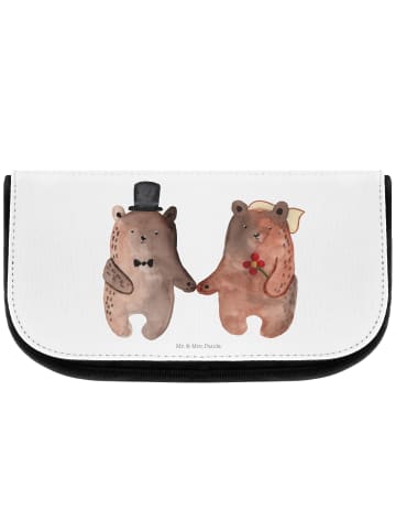 Mr. & Mrs. Panda Kosmetiktasche Bär Heirat ohne Spruch in Weiß