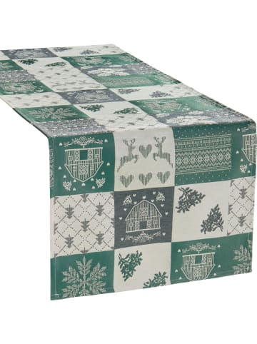 Erwin Müller Jacquard, Baumwollmischung, Gewebt Tischläufer in grün