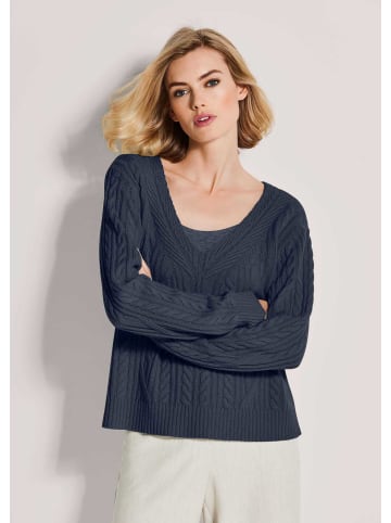 MADELEINE Kaschmirpullover mit V-Ausschnitt in marine