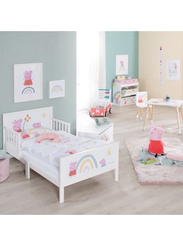 roba Peppa Pig Themenbett 70 x 140 cm – Montessori-Holzbett - weiß/rosa
