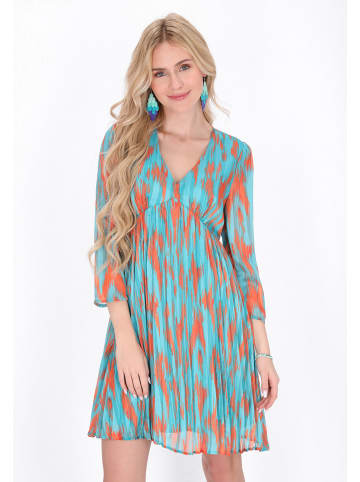IZIA Women Dress in aqua multicolor