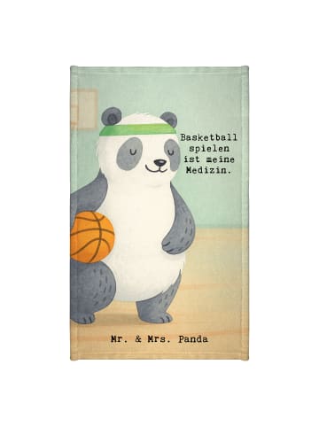 Mr. & Mrs. Panda Gästehandtücher Panda Basketball Design mit Spruch in Weiß