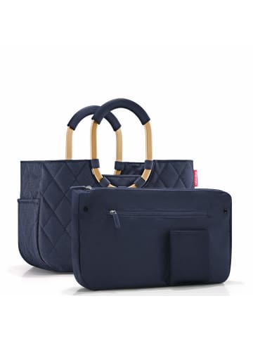 Reisenthel loopshopper M / Shopper 40 cm (frame raffia black) in frame rhombus midnight gold