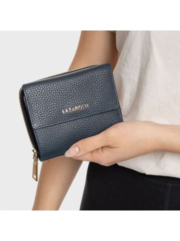 Lazarotti Bologna Leather Zip-Around Geldbörse Leder 12 cm in navy