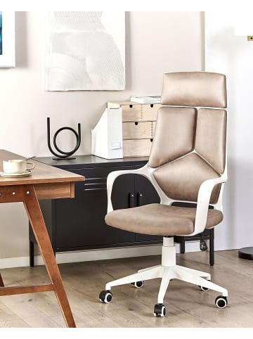 Beliani Bürostuhl DELIGHT in Beige/Weiß - (W) 64 x (H) 116 x (L) 64 cm