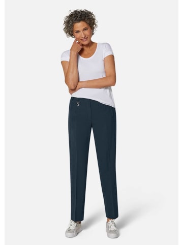 GOLDNER Elegante Stretchhose mit Bügelfalten in marine