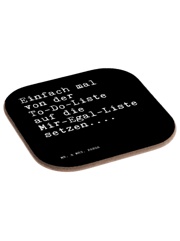Mr. & Mrs. Panda Glasuntersetzer Einfach mal von der... mit Spruch in Schwarz