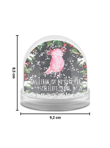 Mr. & Mrs. Panda Schneekugel Axolotl Glücklich mit Spruch in Kreidetafel