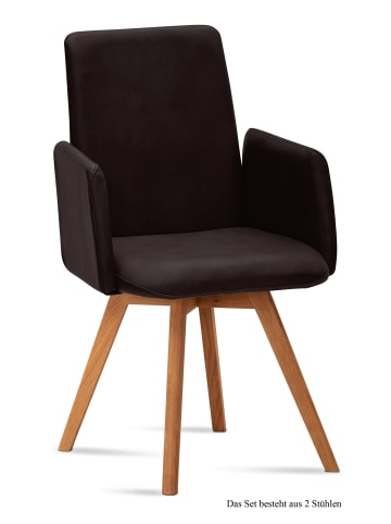 58 aufm Kessel ARMLEHNSTUHL (2er-Set) Dilys 52x92x60 Eiche geölt/Espresso