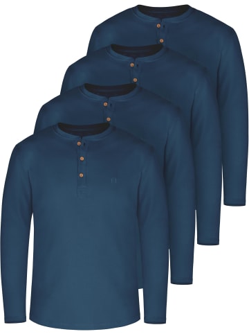 normani 4er Set Herren Langarm Shirts aus Bio-Baumwolle Neuville in Marine