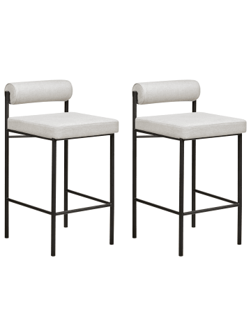 Beliani 2er-Set Barhocker AMAYA in Grau/Schwarz