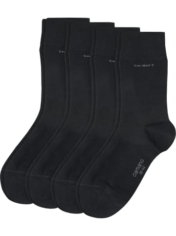 camano Unisex-Socken 4 Paar ca-soft in schwarz