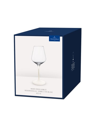 Villeroy & Boch 4er Set Weißweingläser Manufacture Rock 380 ml weiß-transparent in weiß-transparent