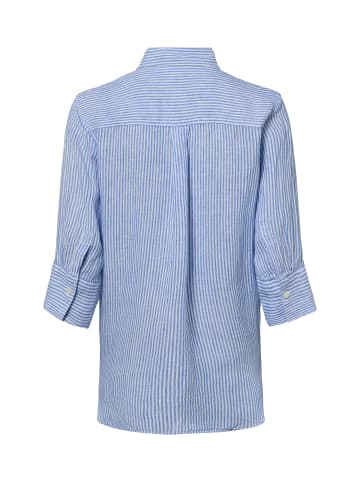 Marie Lund Leinenbluse Rihab in blau weiß - 0045