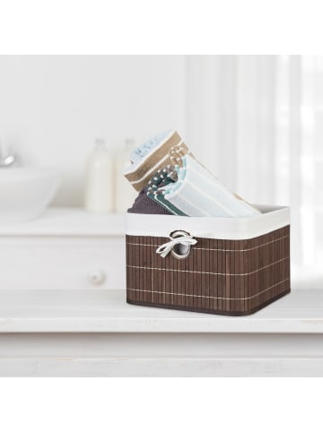 relaxdays 3 x Aufbewahrungskorb in Braun - (B)31 x (H)20 x (T)31 cm