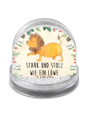Mr. & Mrs. Panda Schneekugel Weihnachten Sternzeichen Löwe mit S... in Naturpapier
