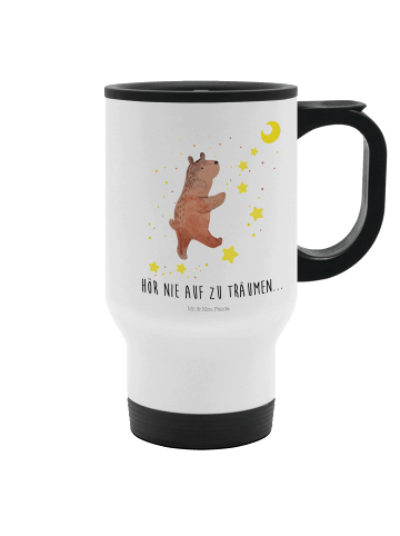Mr. & Mrs. Panda Travel Mug Bär Träume mit Spruch in Weiß