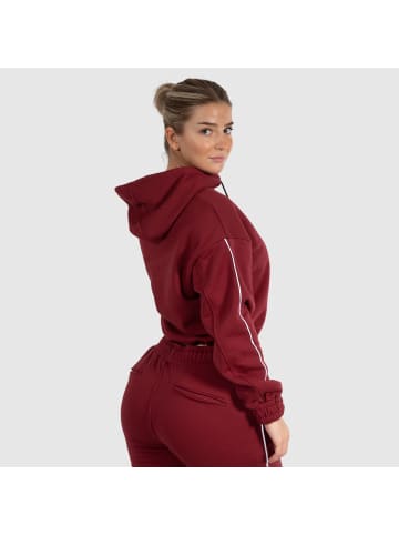 SMILODOX Crop Hoodie Rylanda in Bordeaux