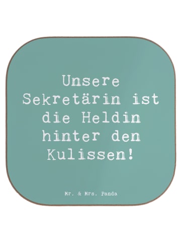 Mr. & Mrs. Panda Untersetzer für Gläser Spruch Sekretärin Heldin... in Meeresbrise