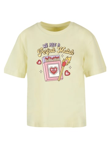 F4NT4STIC Ladies Everyday Tee We Are A Perfect Match Love in softyellow