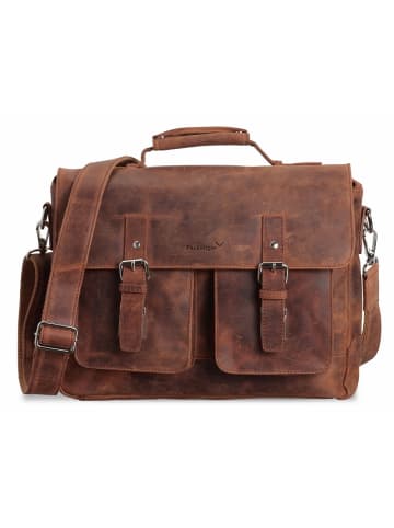 Packenger Leder Messenger Bag bis 15 Zoll in Cognac Braun