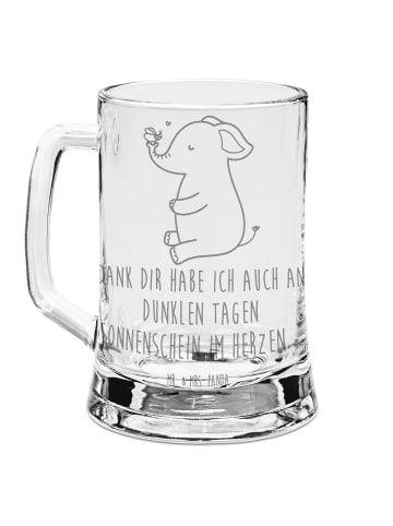 Mr. & Mrs. Panda Gravur Bierkrug Elefant Biene mit Spruch in Transparent