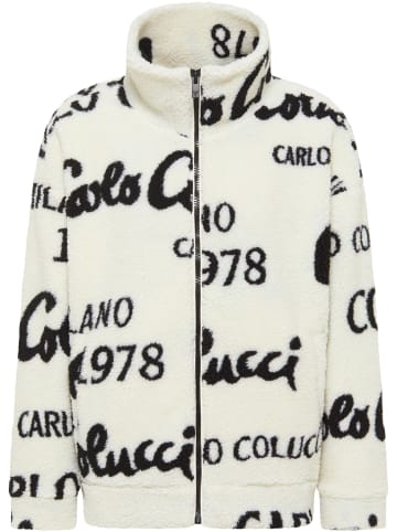 Carlo Colucci Sweatjacke DelBuono in Weiß / Schwarz