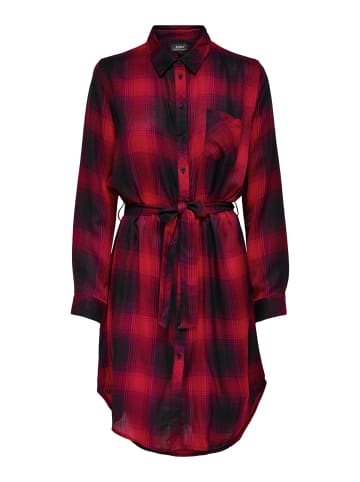 ONLY Hemdblusenkleid in Mineral Red