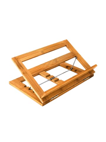 relaxdays Kochbuchständer in Natur - (B)33 x (H)22 x (T)22,5 cm