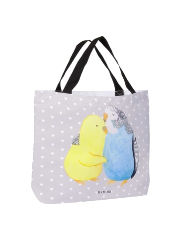 Mr. & Mrs. Panda Damen Shopper Wellensittich Liebe ohne Spruch in Grau Pastell