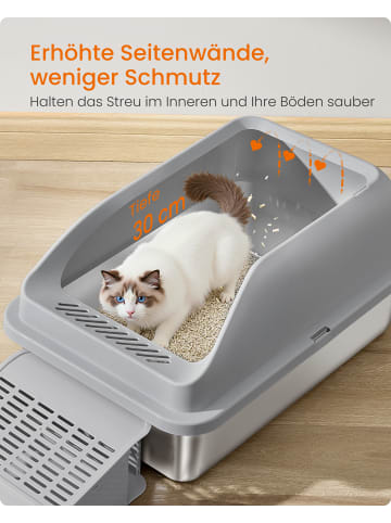 Feandrea Katzentoilette Boxal in Schiefergrau - (B)62 x (H)30 x (T)42 cm