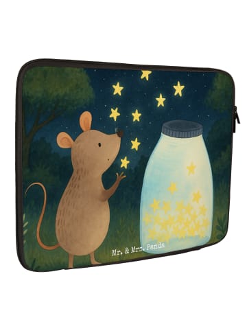 Mr. & Mrs. Panda Laptop Tasche Maus Sterne Design ohne Spruch in Weiß