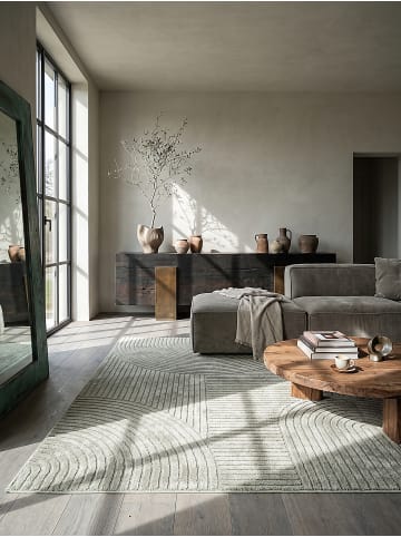 KADIMA DESIGN Teppich Kurzflor mit Jute-Rücken, dicht gewebt und pflegeleicht in Grün