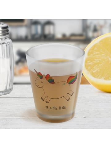 Mr. & Mrs. Panda Schnapsglas Einhorn Happy ohne Spruch in Transparent