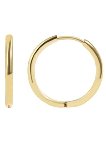 Adeliás Damen Ohrringe – Klappcreole aus Edelstahl in gold