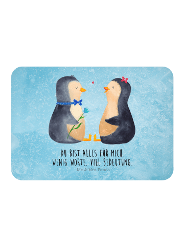 Mr. & Mrs. Panda Magnet Pinguin Pärchen mit Spruch in Eisblau