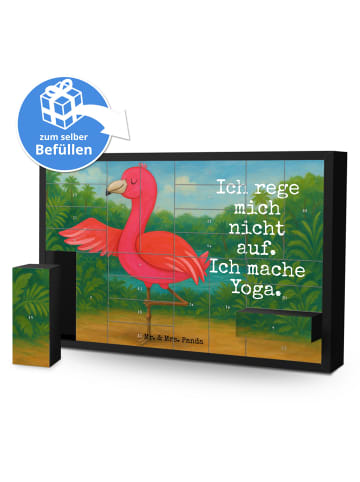 Mr. & Mrs. Panda Befüllbarer Adventskalender Flamingo Yoga Desig... in Weiß