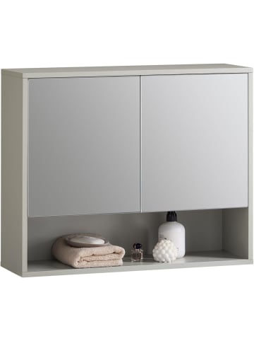 SoBuy Spiegelschrank in Naturgrau - (B)60 x (H)49,5 x (T)20cm