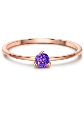 Glanzstücke München Ring Sterling Silber roségold Zirkonia lila in roségold