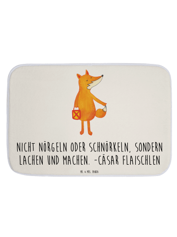 Mr. & Mrs. Panda Badematte Fuchs Laterne mit Spruch in Weiß