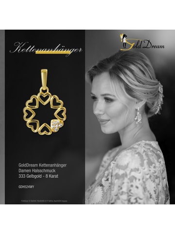 GoldDream Anhänger Gold 333 Gelbgold - 8 Karat Herzen Kettenanhänger