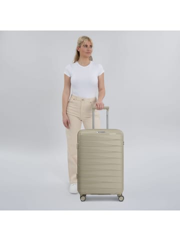 Franky London 4 Rollen Trolley M 65 cm mit Dehnfalte in beige