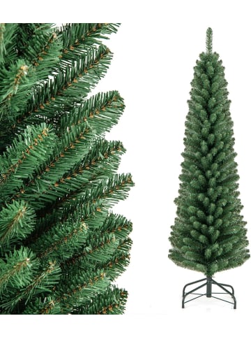COSTWAY 150cm Bleistift Weihnachtsbaum in Grün