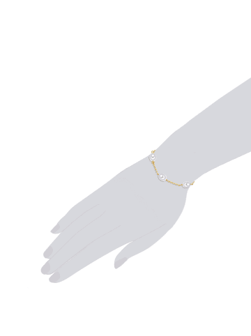 Valero Pearls Perlen-Armband Sterling Silber Süßwasser-Zuchtperle in gelbgold
