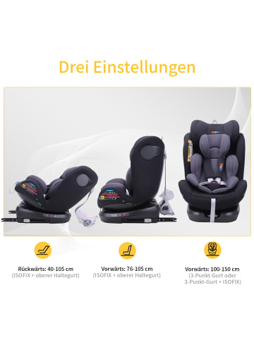 Yalion Kindersitzerhöhung Auto, ISOFIX, 100-150cm, ECE R44/04
