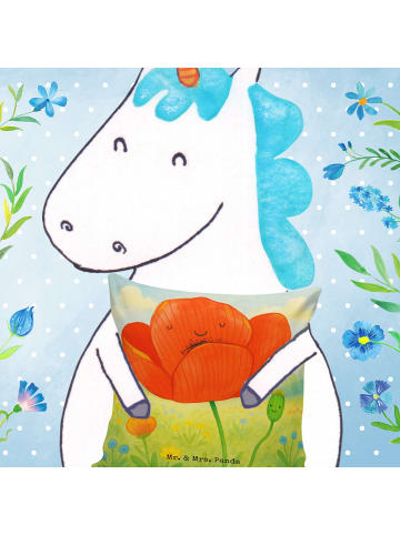 Mr. & Mrs. Panda kuschelkissen 40x40 Blume Mohnblume Design ohne... in Weiß