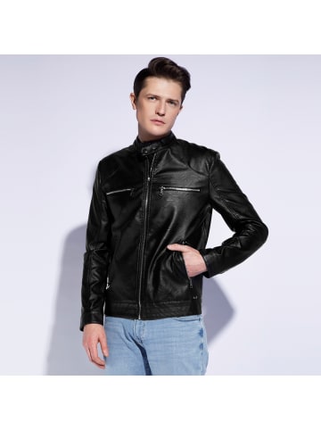 Wittchen Stylish eco leather jacket, man in Black